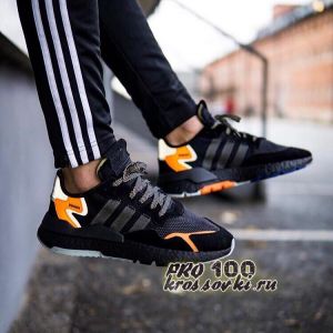 Adidas Nite Jogger черные с оранжевым