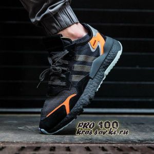 Adidas Nite Jogger черные с оранжевым