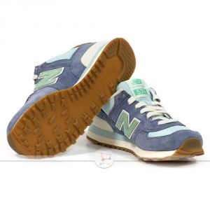 Кроссовки New Balance 574 сине-зеленые женские