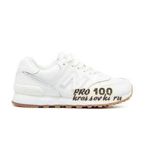 кожаные белые кроссовки New Balance 574 Leather White