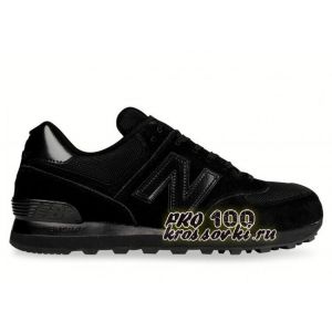 Замшевые черные кроссовки New Balance 574