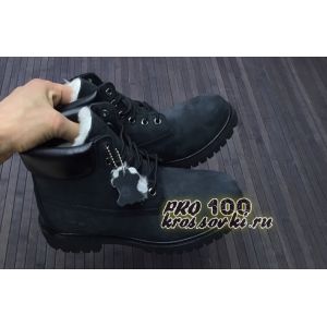 Черные зимние Timberland с мехом 