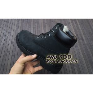 Черные зимние Timberland с мехом 