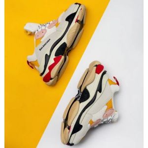 Кроссовки Balenciaga Triple S (Cream / Yellow-red)