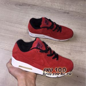 Кроссовки Nike Air Max 90 VT зимние на меху красные