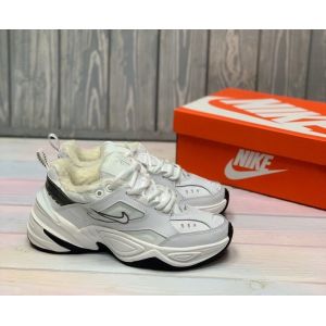 Зимние женские Nike M2K Tekno White Platinum на меху