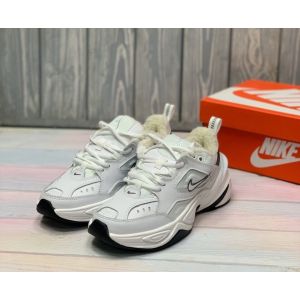 Зимние женские Nike M2K Tekno White Platinum на меху