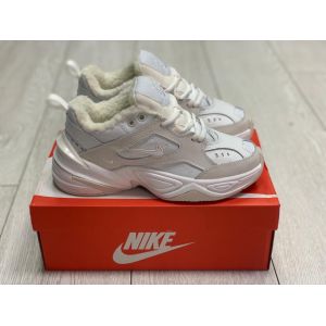 Зимние женские Nike M2K Tekno White Platinum на меху