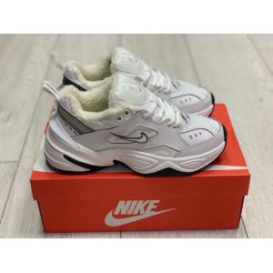 Зимние женские Nike M2K Tekno White Platinum на меху