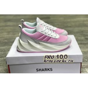 кроссовки Adidas Sharks бело-розовые женские