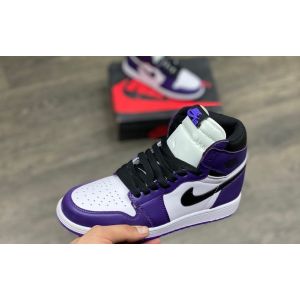 кроссовки AIR JORDAN 1 фиолетовые с белым