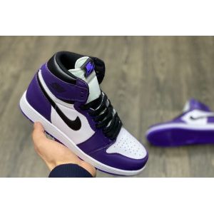 кроссовки AIR JORDAN 1 фиолетовые с белым