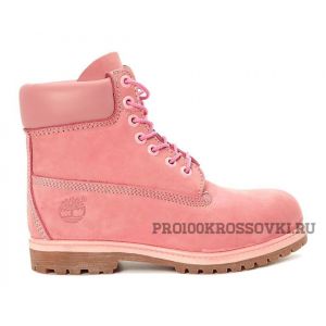 Женские Timberland 6 Inch Premium Waterproof Boots (Wheat Nubuck) розовые