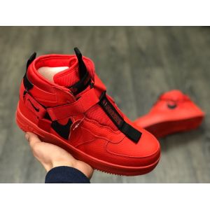 Зимние кроссовки на меху Nike Air Force 1 Mid Red Black