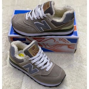 New Balance 574 зимние на меху серые