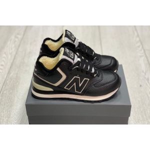 New Balance 574 кожаные на меху черные