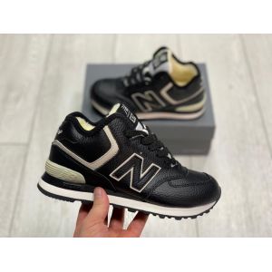 New Balance 574 кожаные на меху черные