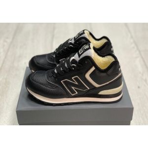 New Balance 574 кожаные на меху черные