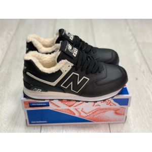 кроссовки New Balance 574 на меху черные