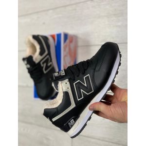 кроссовки New Balance 574 на меху черные