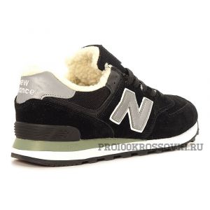 New Balance 574 зимние черные на меху