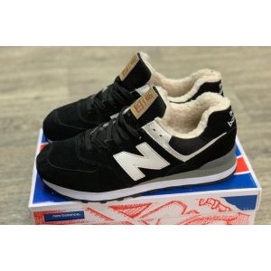 New Balance 574 зимние черные на меху