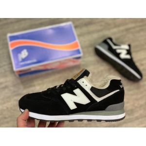 New Balance 574 зимние черные на меху