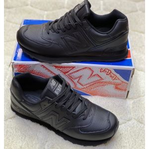 кроссовки New Balance 574 черные кожаные