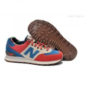 New Balance 574 женские красно-серо-синие